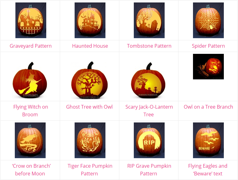 Free pumpkin carving patterns and templates for halloween