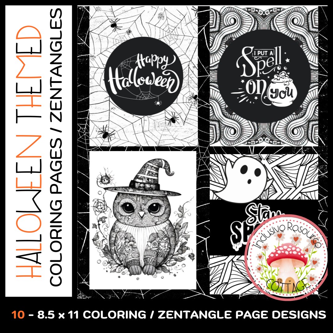 Halloween coloring pages zentangels made by teachers