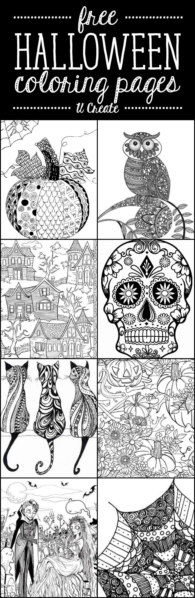 Free halloween adult coloring pages