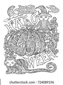 Halloween coloring page pumpkin halloween vector stock vector royalty free