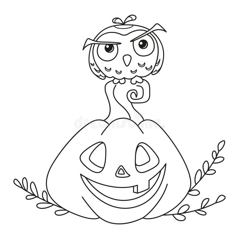 Owl pumpkin coloring stock illustrations â owl pumpkin coloring stock illustrations vectors clipart