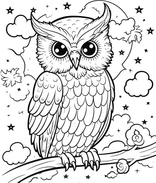 Free printable owls coloring pages list