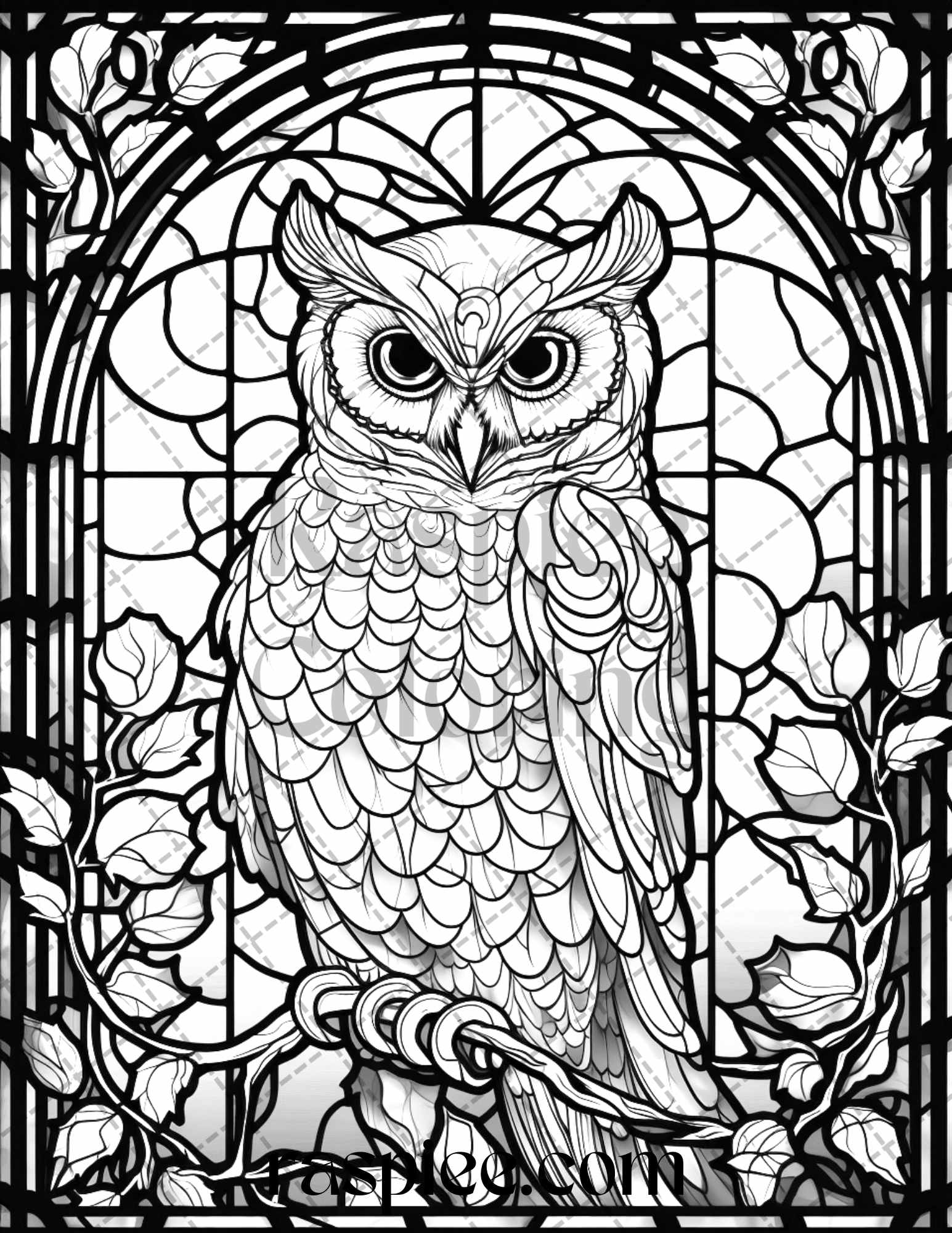 Halloween stained glass grayscale coloring pages printable for adul â coloring