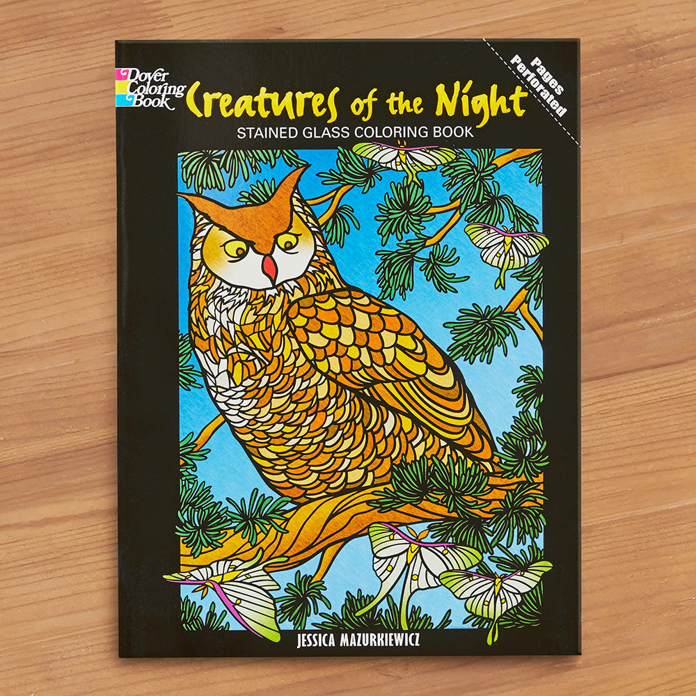 Creatures of the night stained glass coloring book by jessica mazurk â to the nines manitowish waters