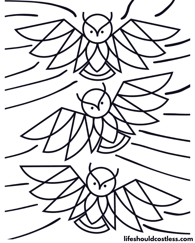 Owl coloring pages free printable pdf templates