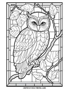 Free stained glass fall coloring pages for adults