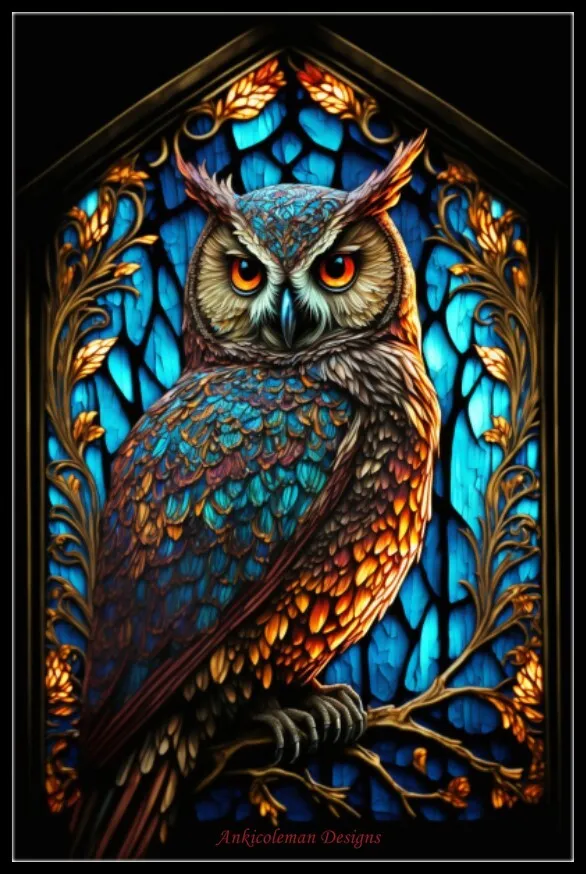 Stained glass owl