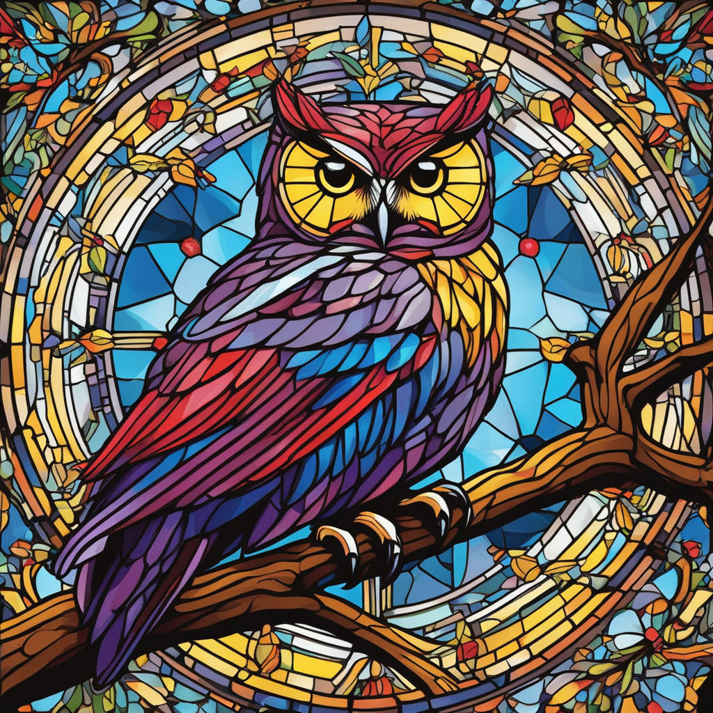 Stained glass owl