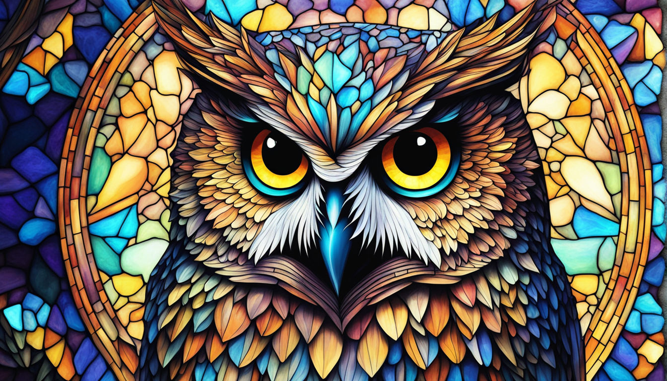 Stained glass owl