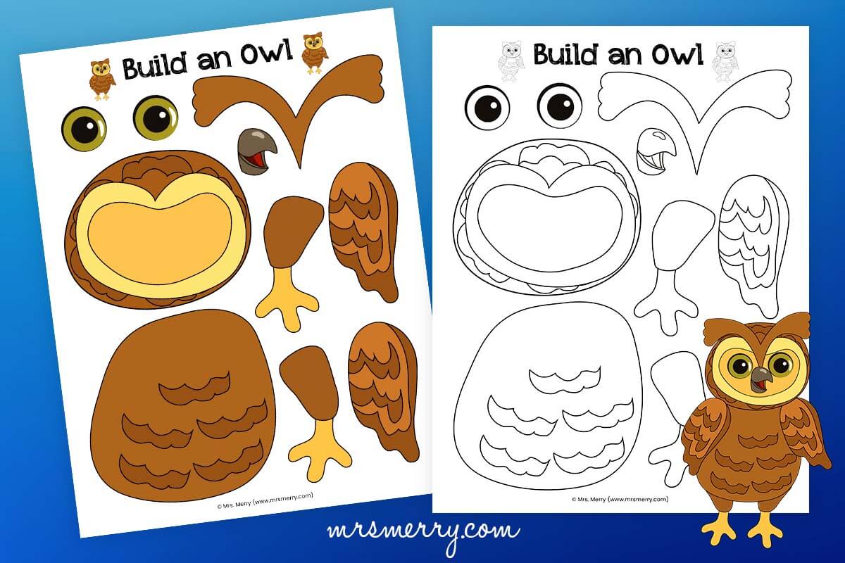 Make an owl craft owl template printable mrs merry