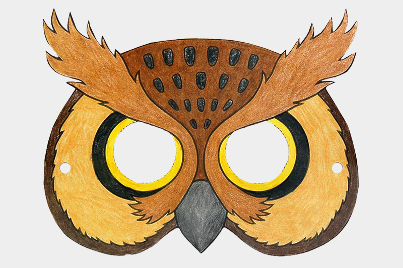 Owl mask free printable templates coloring pages