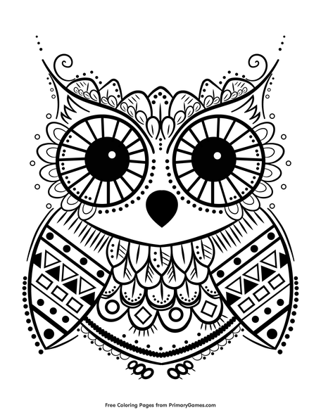 Cute owl coloring page â free printable pdf from