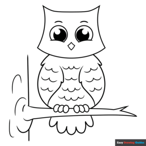 Easy cartoon owl coloring page easy drawing guides