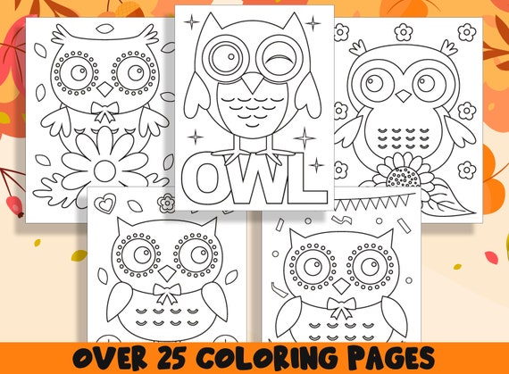 Owl coloring book printable owl coloring pages for preschool kindergarten elementary school children to print and color