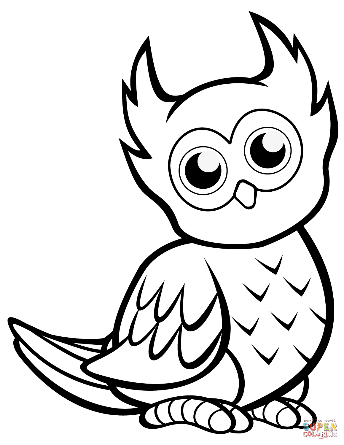 Cute owl coloring page free printable coloring pages