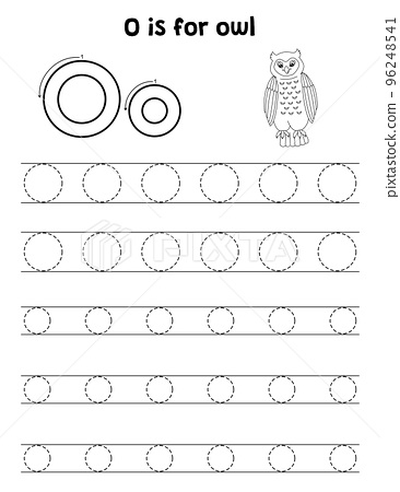 Owl animal tracing letter abc coloring page o