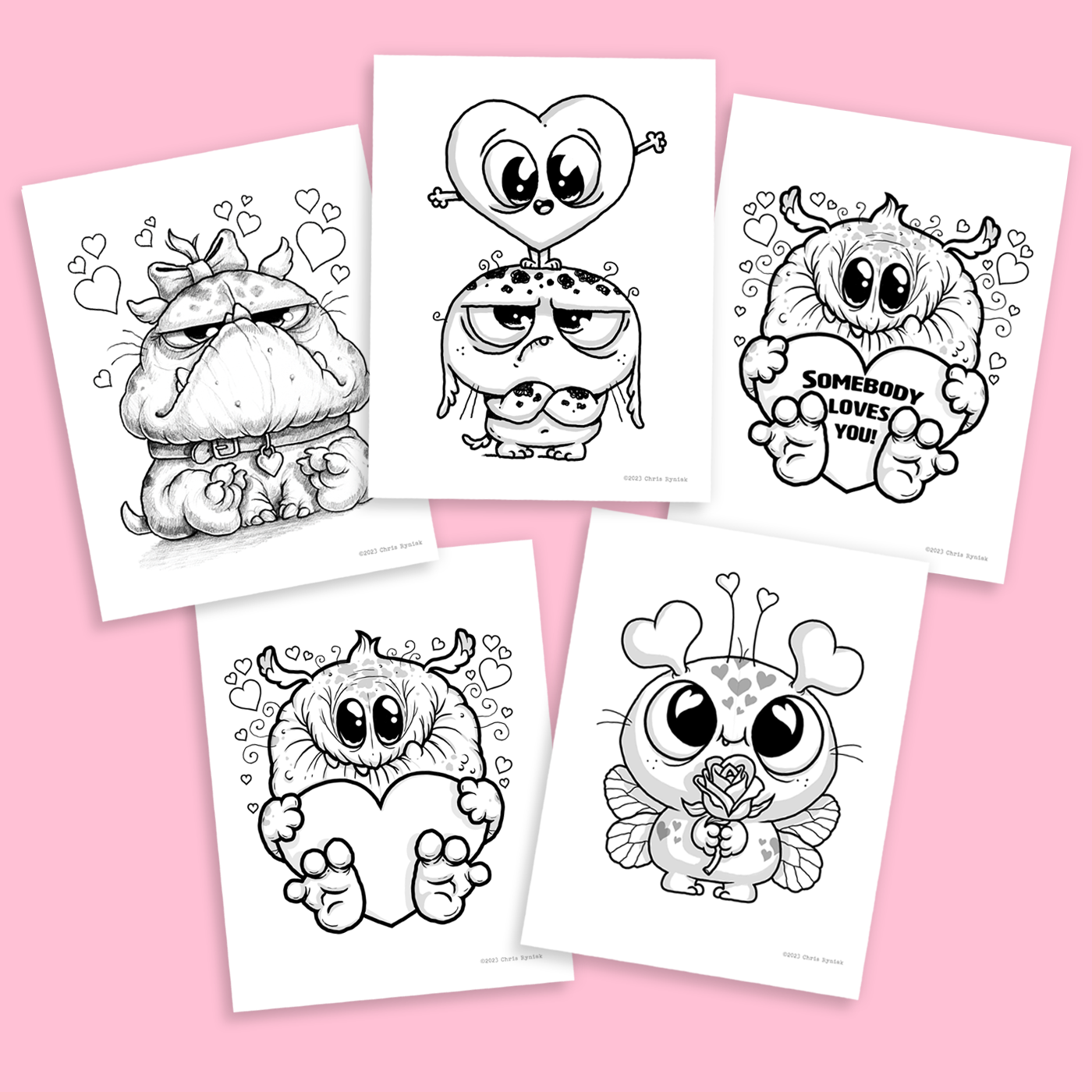 Valentines day digital coloring pack â shop