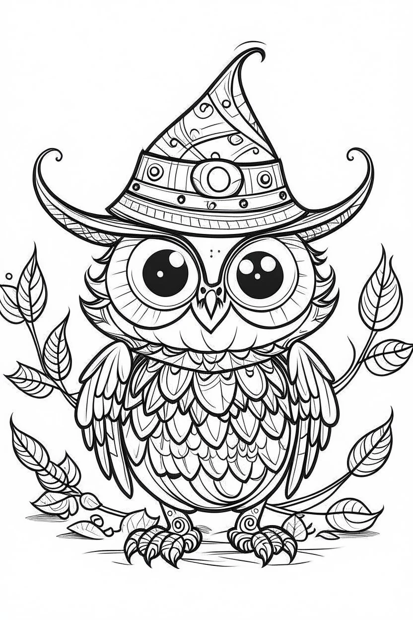 Outline art for cute halloween coloring pages with invel