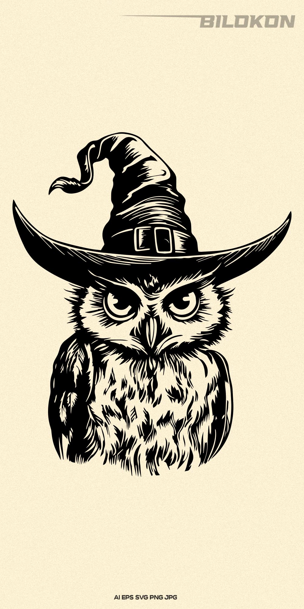 Halloween owl in a witch hat vector svg