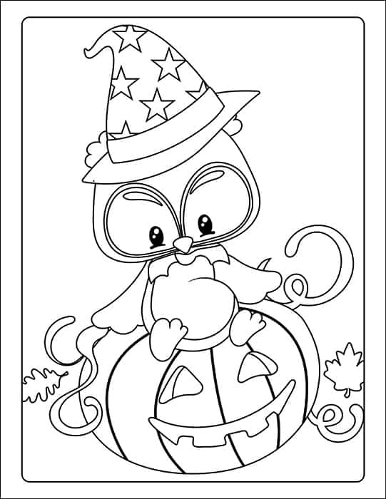 Halloween coloring pages for kids printable set pages