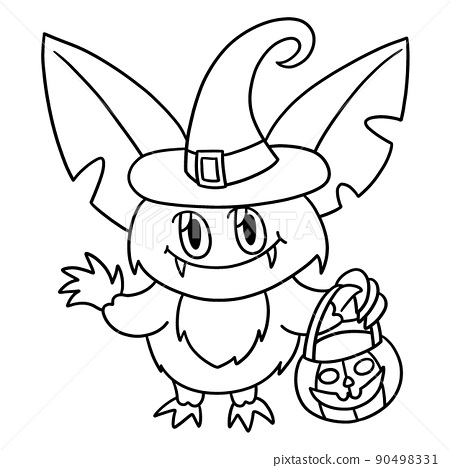 Vampire owl halloween isolated coloring page