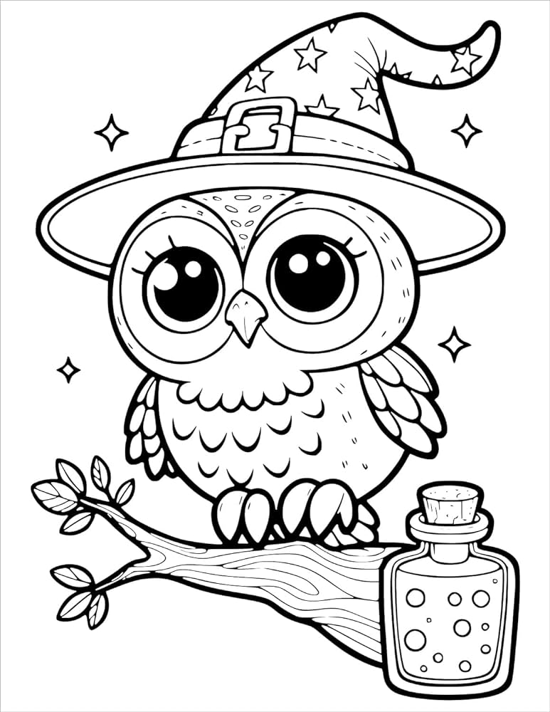 Cute owls coloring book for kids ages