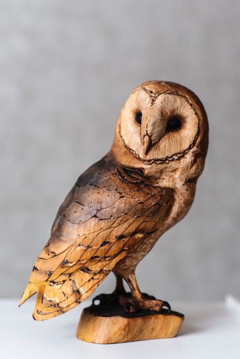 Owl wood carving