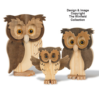 Woodland layered owl pattern set d animal project patterns the winfield collection