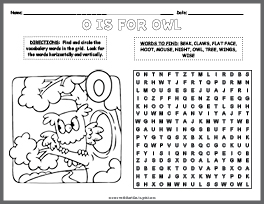 Kangaroo word search coloring page