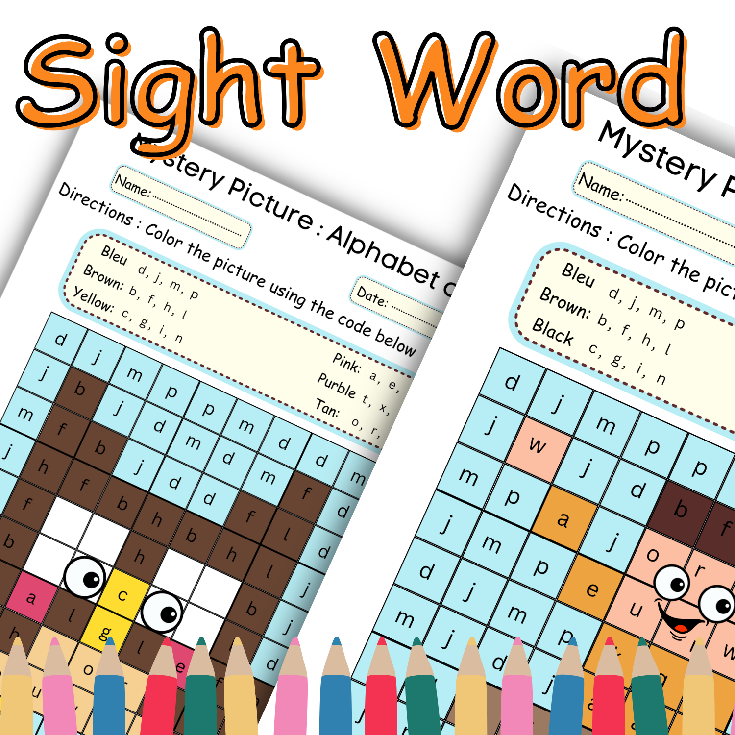 Back to school sight word practice mystery coloring pages owlcatboygirl theme made by teachers