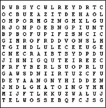 Barn owl wordsearch