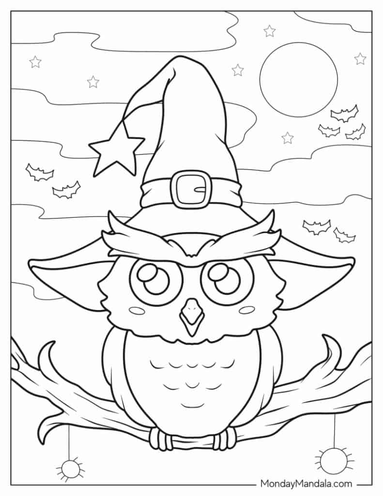 Owl coloring pages free pdf printables