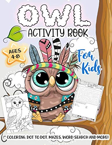 Owl activity book for kids ages