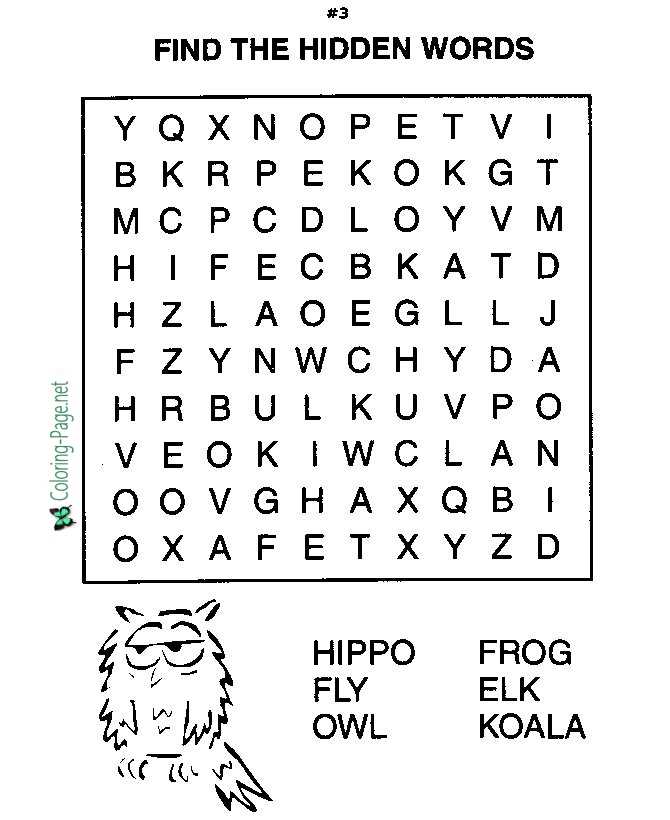 Word search worksheets