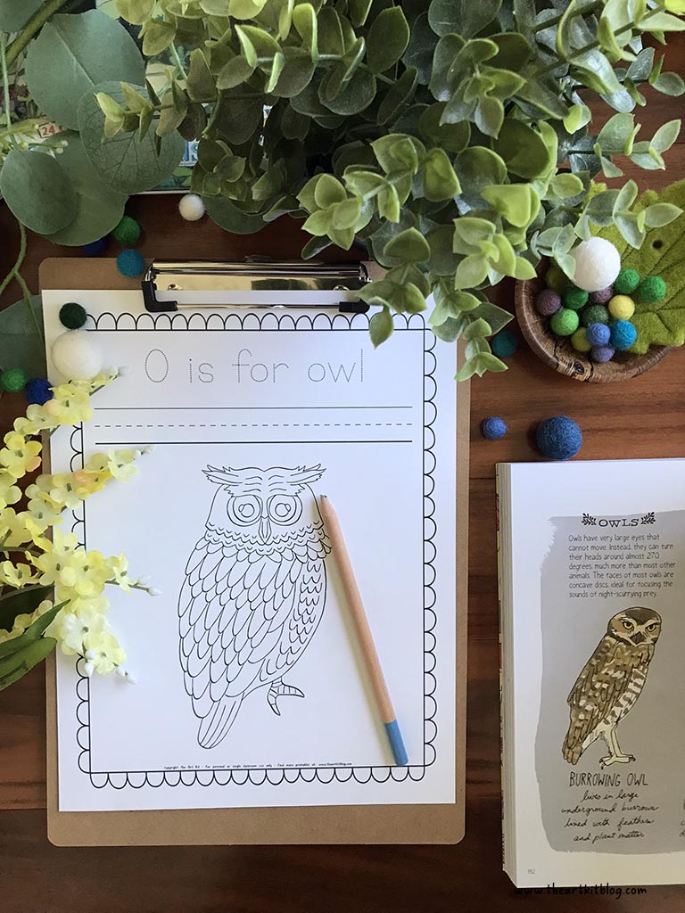 O is for owl coloring pages free printable â the art kit