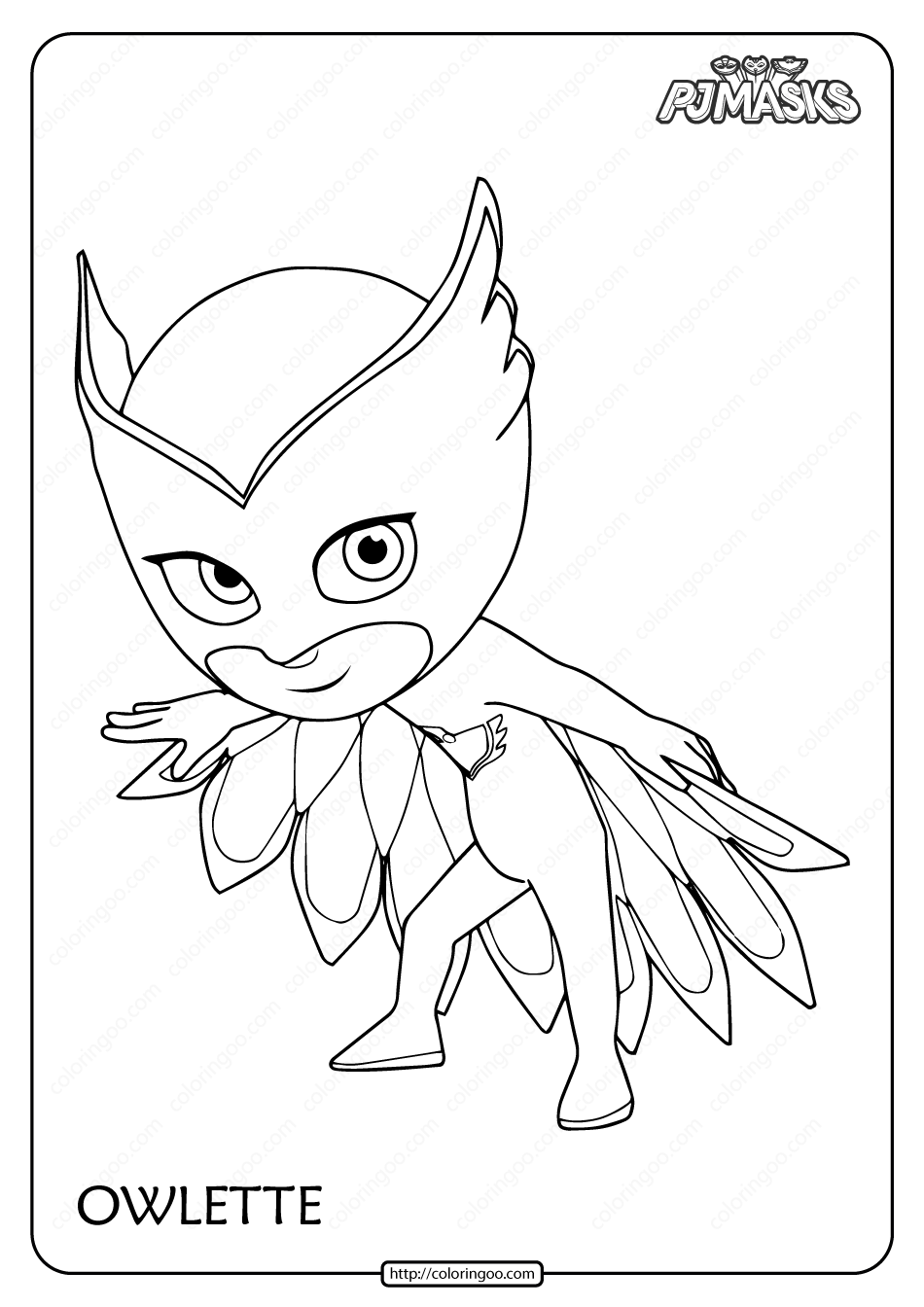 Printable pj masks owlette pdf coloring page owl coloring pages coloring pages pj masks coloring pages