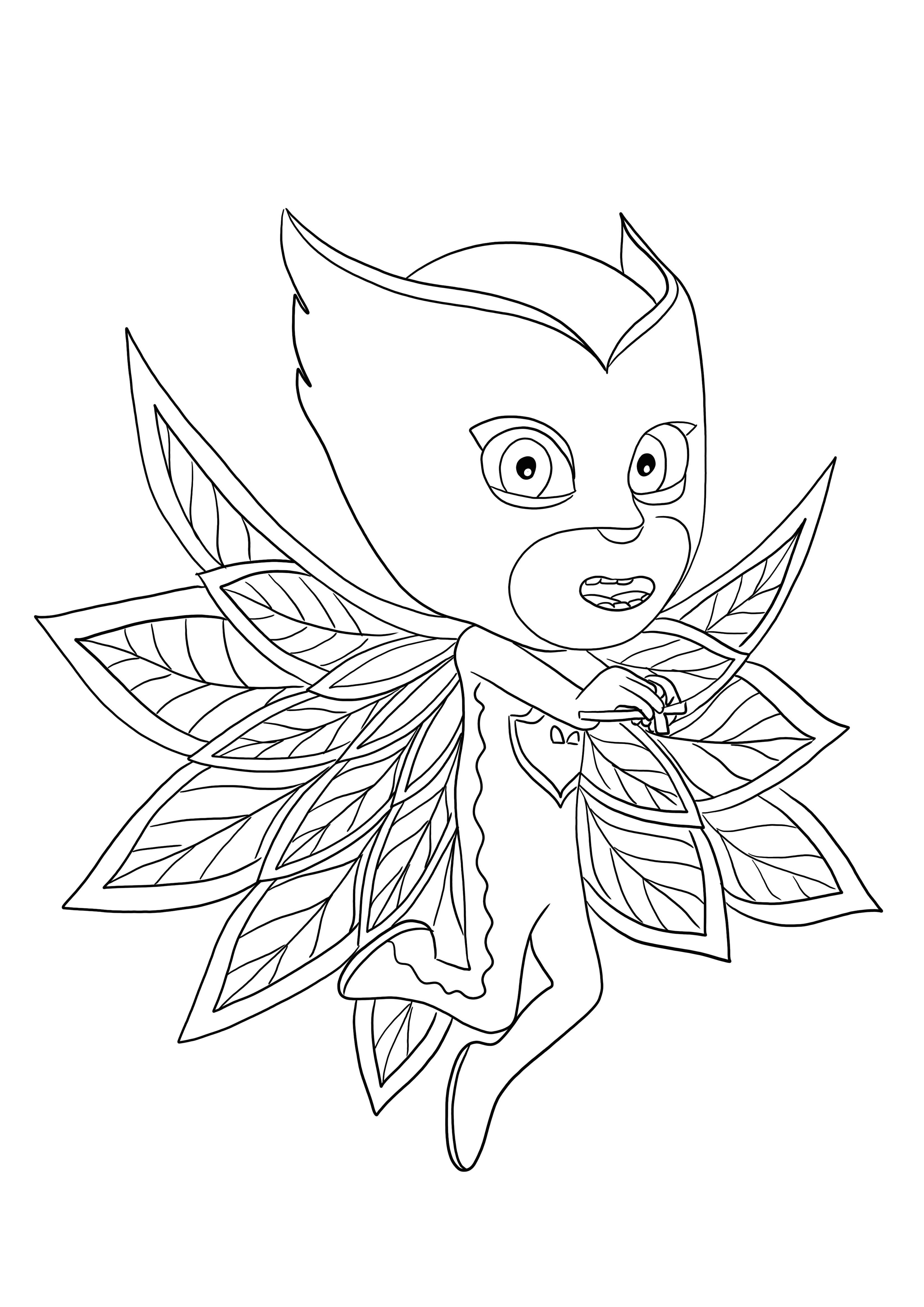 Owlette form pj masks gets her powers if printed and colored for free