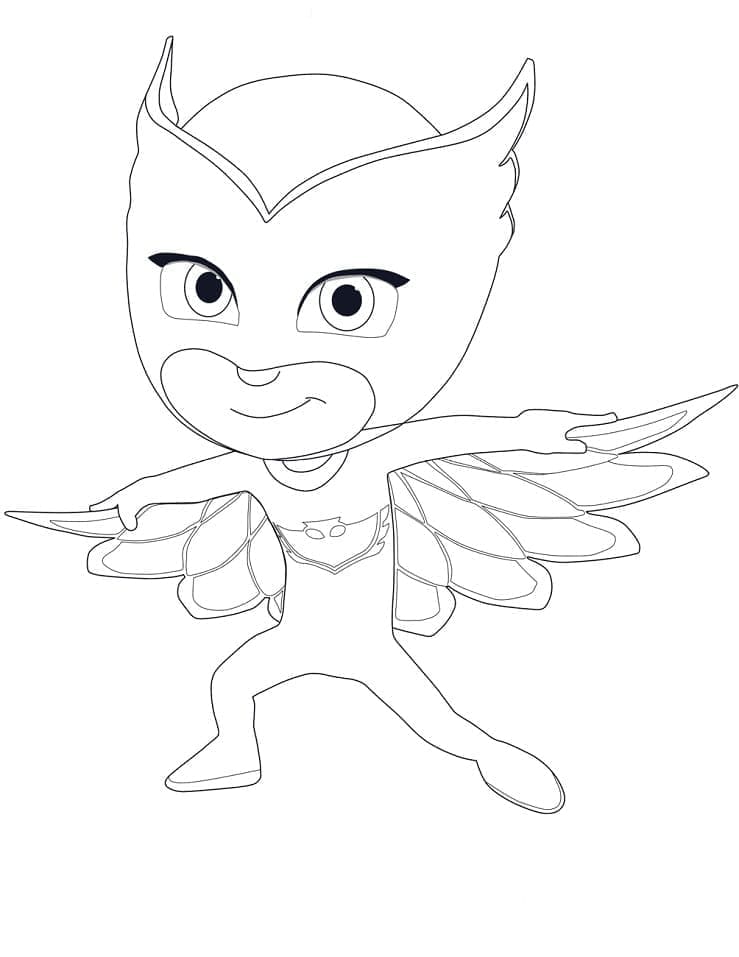 Owlette from pj masks coloring page