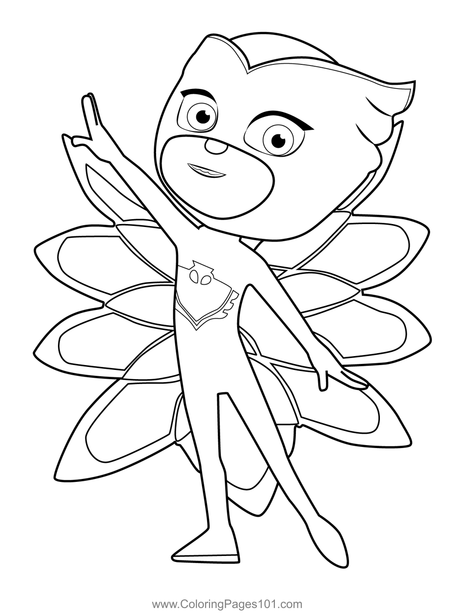 Owlette full pj masks coloring page for kids