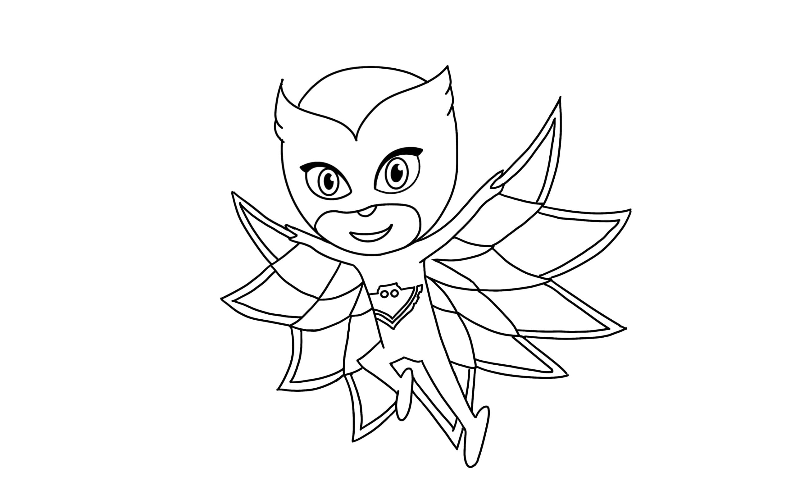 Pj masks coloring pages and colored paper