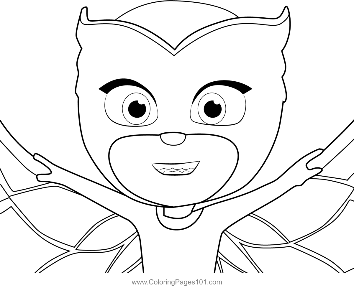 Owlette face pj masks coloring page for kids