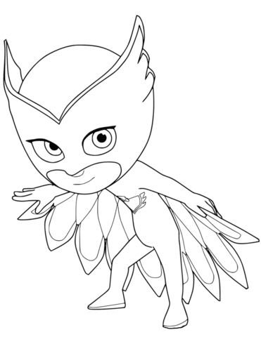 Owlette from pj masks coloring page free printable coloring pages