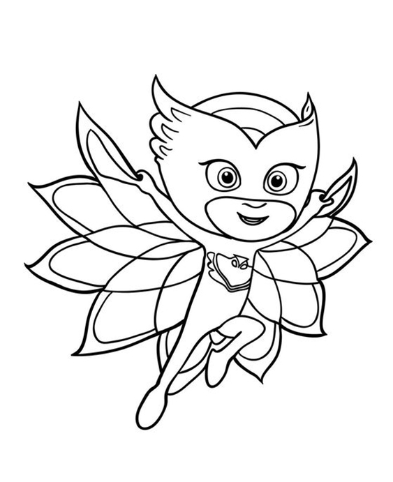 Free easy to print pj mask coloring pages