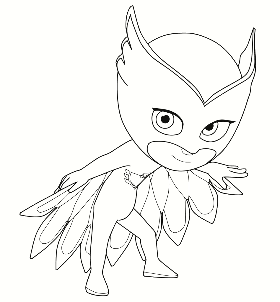 Pj masks owlette coloring page printable