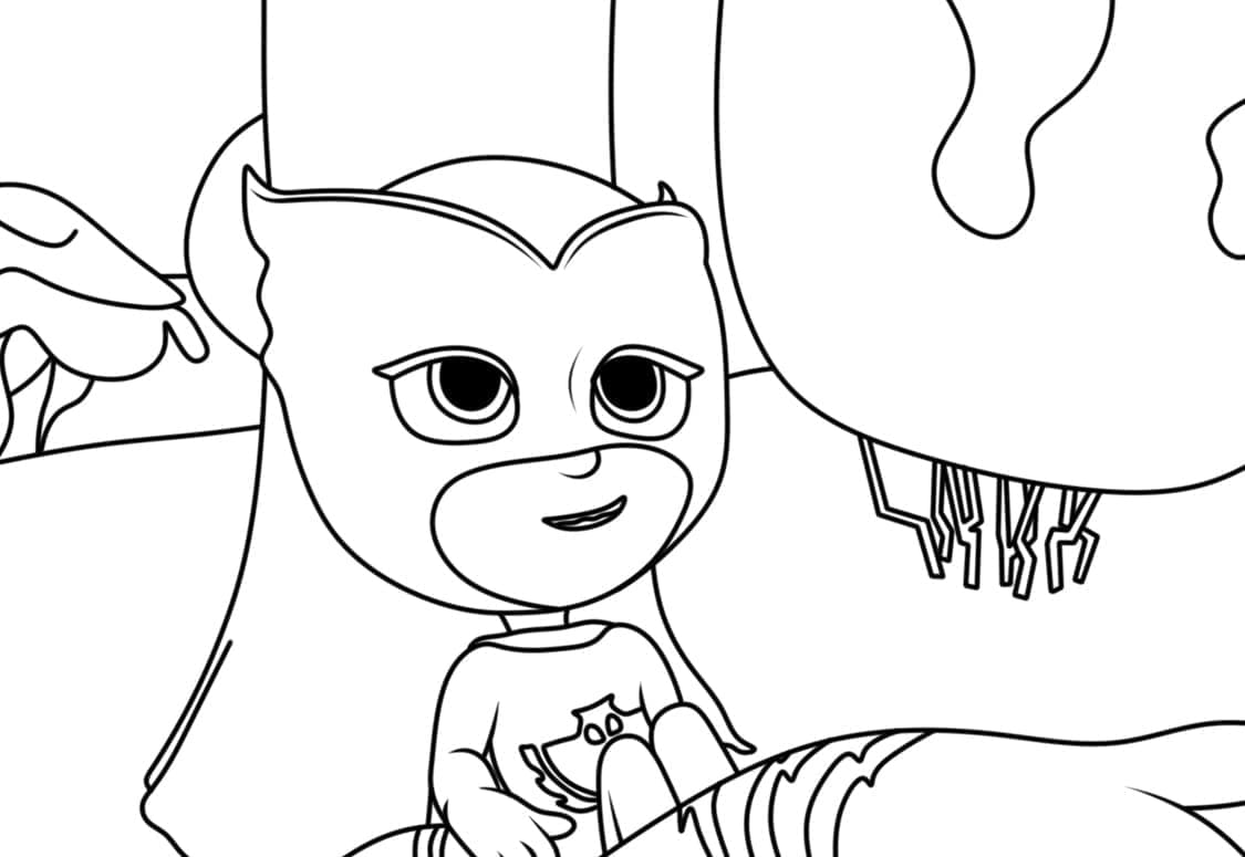 Lovely owlette coloring page