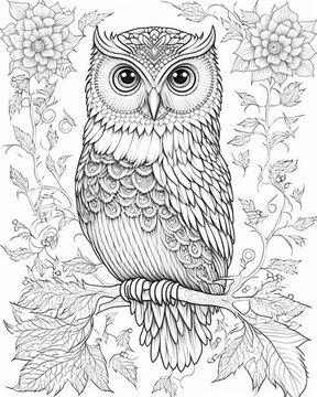 Owl coloring pages images â browse photos vectors and video