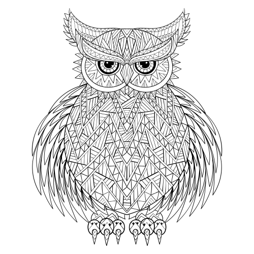 Owl be off coloring free adult coloring page