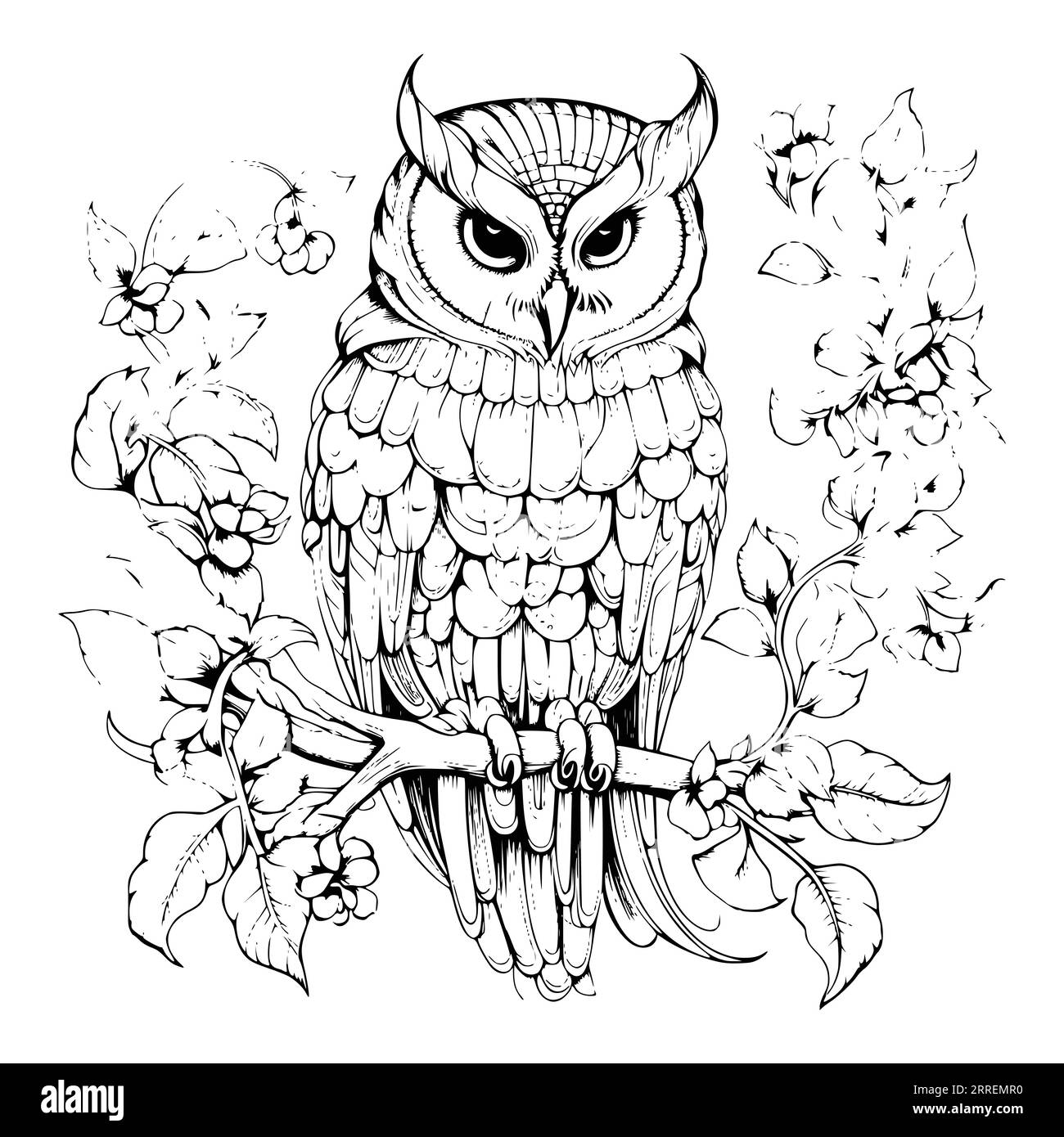 Printable owl coloring pages for adults hi