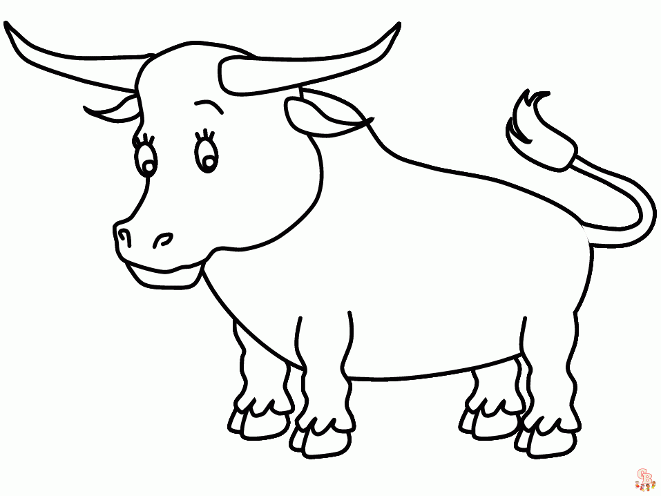 Fun and free bull coloring pages for kids