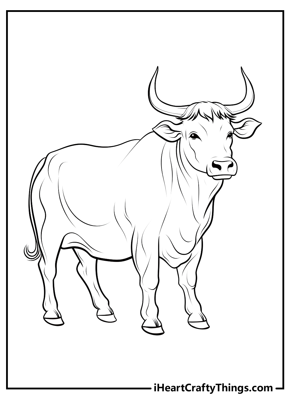 Bull coloring pages free printables